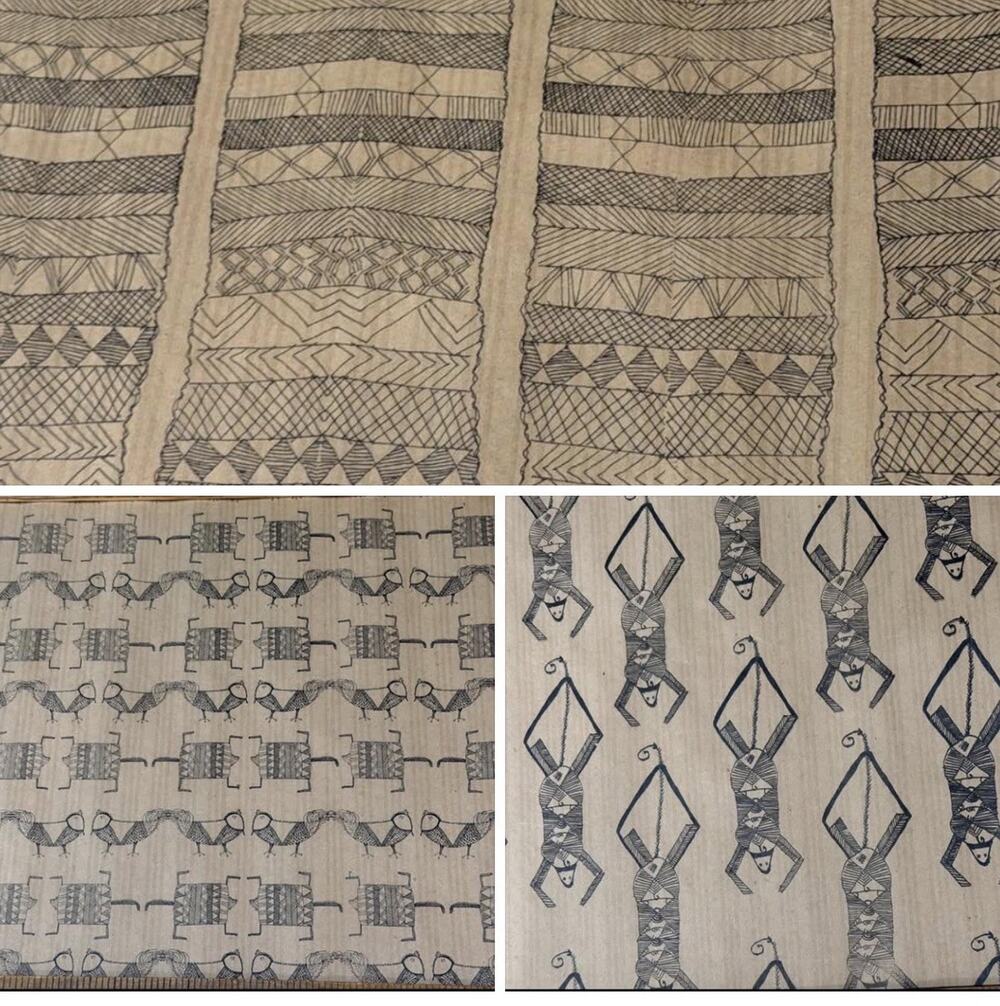 Vintage 1970s Mid-Century Modern Senufo Korhogo Style Art Panels - Set of 3